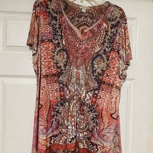 Multi colored tunic top